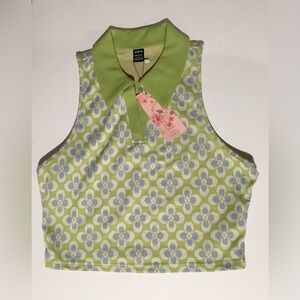 SHEIN Green Floral Crop Top